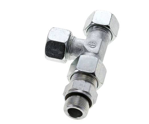 20S & G3/4'' Zink Plated Steel Right Angle Tee Cutting Fitting with Male Threads 400 bar Adjustable ISO 8434-1