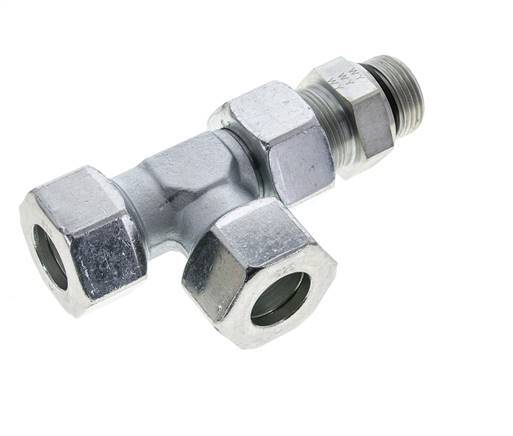 25S & G1'' Zink Plated Steel Right Angle Tee Cutting Fitting with Male Threads 400 bar Adjustable ISO 8434-1