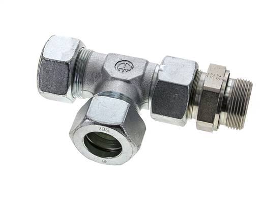 30S & G1-1/4'' Zink Plated Steel Right Angle Tee Cutting Fitting with Male Threads 400 bar Adjustable ISO 8434-1