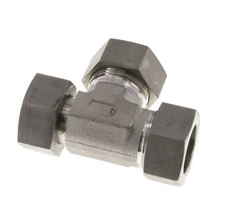 28L Stainless Steel Right Angle Tee Cutting Fitting with Swivel 160 bar Adjustable ISO 8434-1