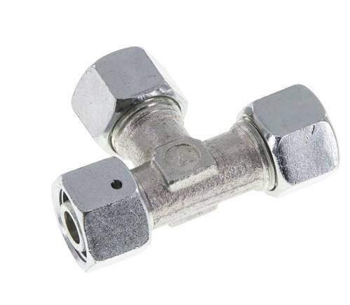 12L Zink Plated Steel Right Angle Tee Cutting Fitting with Swivel 315 bar NBR Adjustable ISO 8434-1