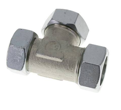 35L Zink Geplateerd Staal Haakse T-stuk Snijdende Fitting met Wartel 160 bar NBR Verstelbaar ISO 8434-1