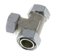 35L Zink Geplateerd Staal Haakse T-stuk Snijdende Fitting met Wartel 160 bar NBR Verstelbaar ISO 8434-1