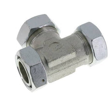 42L Zink Geplateerd Staal Haakse T-stuk Snijdende Fitting met Wartel 160 bar NBR Verstelbaar ISO 8434-1