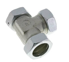 42L Zink Geplateerd Staal Haakse T-stuk Snijdende Fitting met Wartel 160 bar NBR Verstelbaar ISO 8434-1