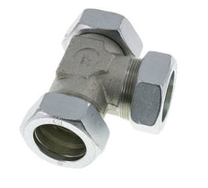 42L Zink Geplateerd Staal Haakse T-stuk Snijdende Fitting met Wartel 160 bar NBR Verstelbaar ISO 8434-1