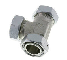 42L Zink Geplateerd Staal Haakse T-stuk Snijdende Fitting met Wartel 160 bar NBR Verstelbaar ISO 8434-1