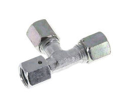 6S Zink Plated Steel Right Angle Tee Cutting Fitting with Swivel 630 bar NBR Adjustable ISO 8434-1