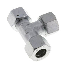 20S Zink Geplateerd Staal Haakse T-stuk Snijdende Fitting met Wartel 400 bar NBR Verstelbaar ISO 8434-1