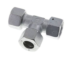 20S Zink Geplateerd Staal Haakse T-stuk Snijdende Fitting met Wartel 400 bar NBR Verstelbaar ISO 8434-1