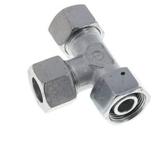 20S Zink Geplateerd Staal Haakse T-stuk Snijdende Fitting met Wartel 400 bar NBR Verstelbaar ISO 8434-1