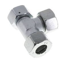 25S Zink Geplateerd Staal Haakse T-stuk Snijdende Fitting met Wartel 400 bar NBR Verstelbaar ISO 8434-1