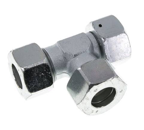 25S Zink Geplateerd Staal Haakse T-stuk Snijdende Fitting met Wartel 400 bar NBR Verstelbaar ISO 8434-1