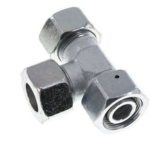 25S Zink Geplateerd Staal Haakse T-stuk Snijdende Fitting met Wartel 400 bar NBR Verstelbaar ISO 8434-1