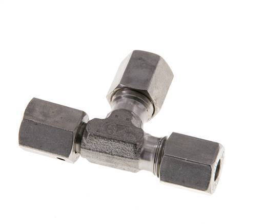 6L RVS L-vorm Snijringkoppeling Draaidoorvoer 315bar FKM Verstelbaar ISO 8434-1