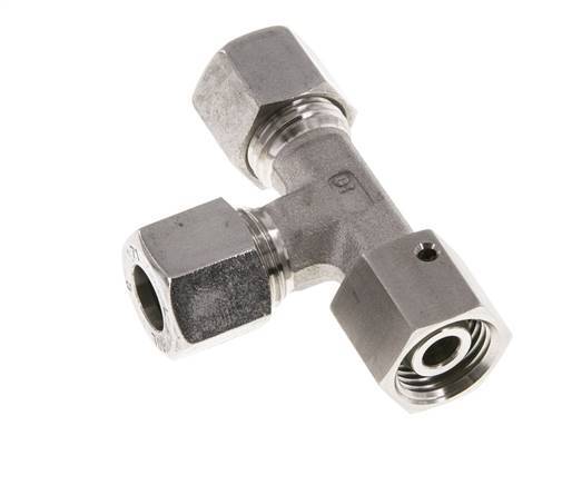 10L RVS L-vorm Snijringkoppeling Draaidoorvoer 315bar FKM Verstelbaar ISO 8434-1