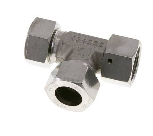 22L RVS L-vorm Snijringkoppeling Draaidoorvoer 160bar FKM Verstelbaar ISO 8434-1