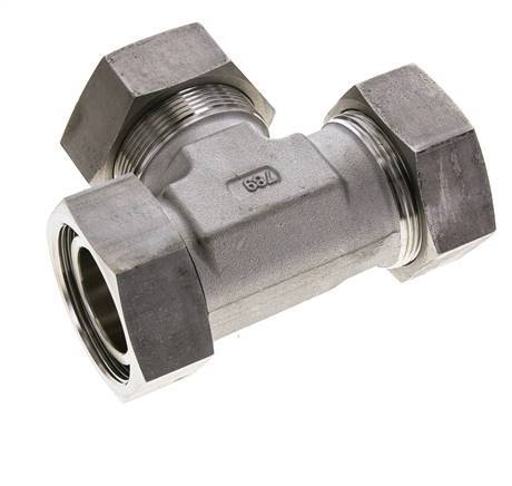 42L RVS L-vorm Snijringkoppeling Draaidoorvoer 160bar FKM Verstelbaar ISO 8434-1