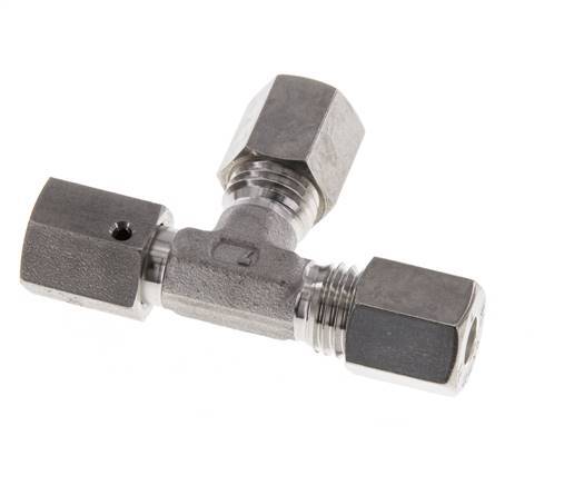 6L RVS L-vorm Knelfitting Draaidoorvoer 315bar FKM Verstelbaar ISO 8434-1