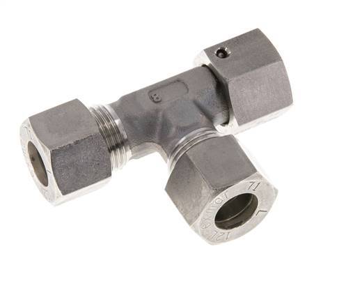 12L RVS L-vorm Knelfitting Draaidoorvoer 315bar FKM Verstelbaar ISO 8434-1