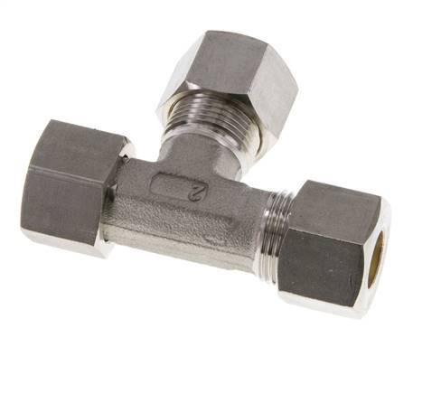12S Stainless Steel Right Angle Tee Compression Fitting with Swivel 400 bar FKM Adjustable ISO 8434-1