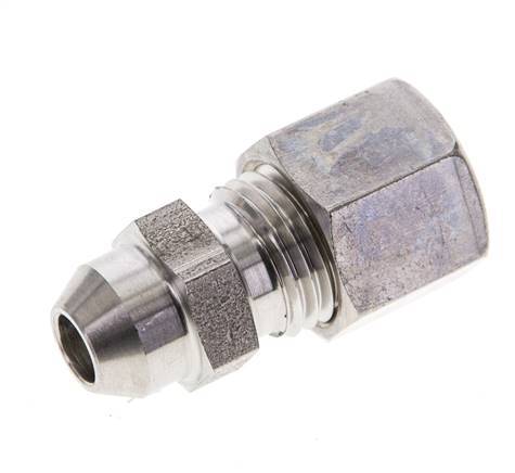 8L & 12mm Stainless Steel Straight Compression Fitting with Welding End 315 bar ISO 8434-1