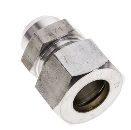 18L & 22mm Stainless Steel Straight Compression Fitting with Welding End 315 bar ISO 8434-1