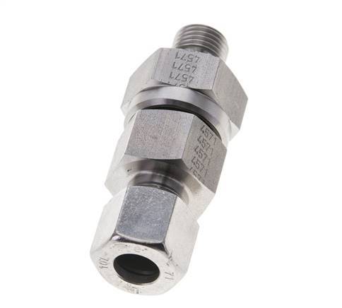 Hydraulic Check Valve Cutting Ring 10L (M16x1.5) & G1/4'' Male Stainless Steel 0.2-250bar (3-3625)psi Tube-Thread ISO 8434-1
