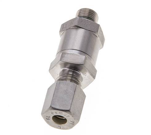 Hydraulic Check Valve Compression Ring 6L (M12x1.5) & G1/8'' Male Stainless Steel 1-250bar (15-3625)psi Tube-Thread ISO 8434-1