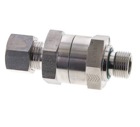 Hydraulic Check Valve Compression Ring 12L (M18x1.5) & G3/8'' Male Stainless Steel 1-250bar (15-3625)psi Tube-Thread ISO 8434-1