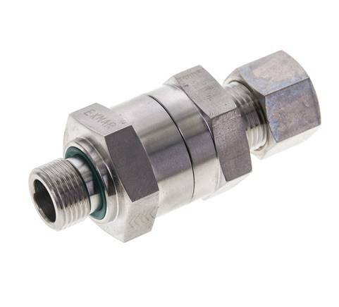 Hydraulic Check Valve Compression Ring 12L (M18x1.5) & G3/8'' Male Stainless Steel 1-250bar (15-3625)psi Tube-Thread ISO 8434-1