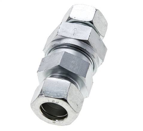 22L (M30x2) Elektrolytisch verzinkt Stalen Terugslagklep Snijring 1-160 bar ISO 8434-1