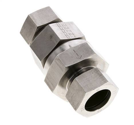 28L (M36x2) RVS Terugslagklep Snijring 1-100 bar ISO 8434-1
