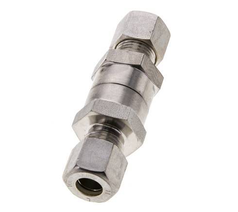 10L (M16x1.5) RVS Terugslagklep Knelfitting 1-250 bar ISO 8434-1