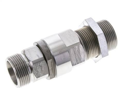 25S Zink plated Steel Ball-Guided Swivel Joint Cutting Fitting Bulkhead 350 bar NBR ISO 8434-1