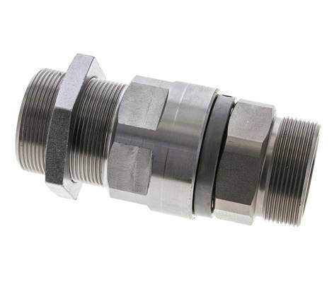 38S Zink plated Steel Ball-Guided Swivel Joint Cutting Fitting Bulkhead 250 bar NBR ISO 8434-1