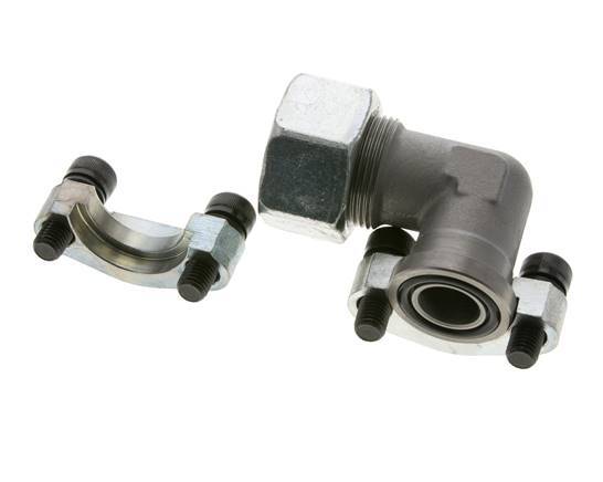 3/4'' Elbow SAE Flange 3000 PSI Steel with 25S (M36x2) ISO 6162-1