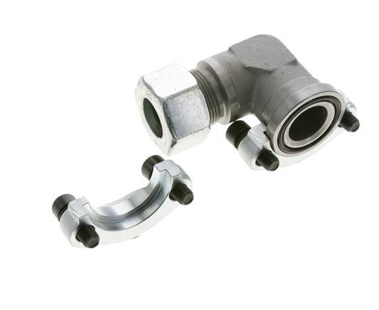 1-1/4'' Elbow SAE Flange 3000 PSI Steel with 25S (M36x2) ISO 6162-1