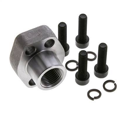 1/2'' SAE Flens 3000 psi Blank staal met G1/2'' Binnendraad ISO 6162-1