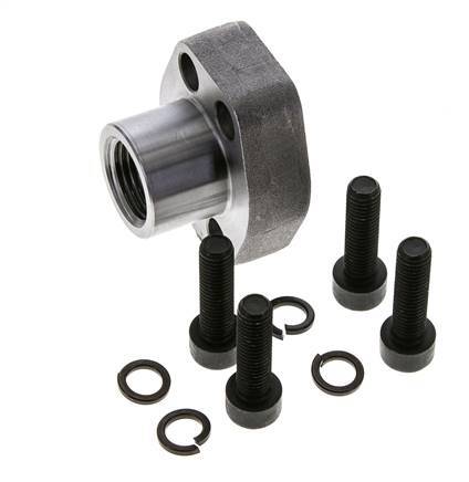 1/2'' SAE Flens 3000 psi Blank staal met G1/2'' Binnendraad ISO 6162-1