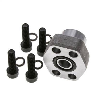 1/2'' SAE Flens 3000 psi Blank staal met G1/2'' Binnendraad ISO 6162-1