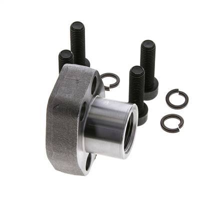 1/2'' SAE Flens 3000 psi Blank staal met G1/2'' Binnendraad ISO 6162-1