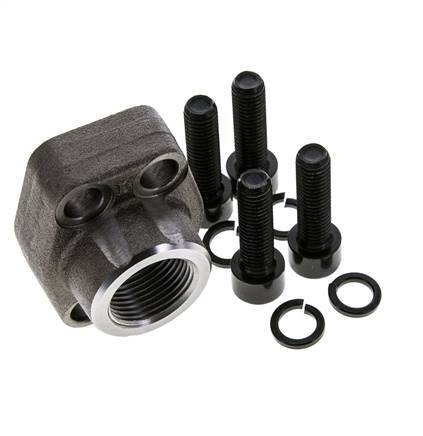 3/4'' SAE Flens 3000 psi Blank staal met G3/4'' Binnendraad ISO 6162-1