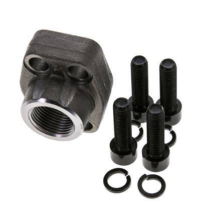 3/4'' SAE Flens 3000 psi Blank staal met G3/4'' Binnendraad ISO 6162-1