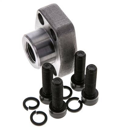 3/4'' SAE Flens 3000 psi Blank staal met G1/2'' Binnendraad ISO 6162-1