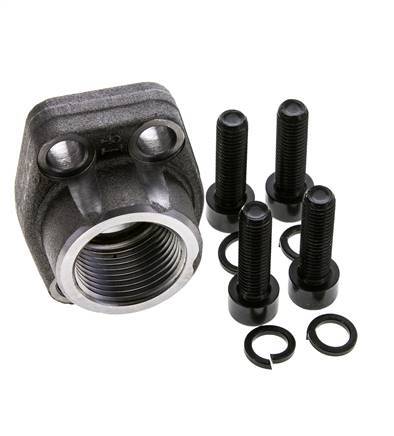 1'' SAE Flens 3000 psi Blank staal met G1'' Binnendraad ISO 6162-1
