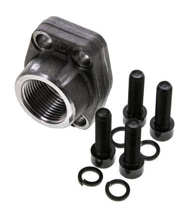 1'' SAE Flens 3000 psi Blank staal met G1'' Binnendraad ISO 6162-1