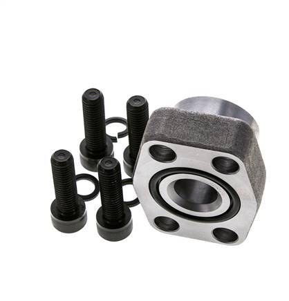 1'' SAE Flange 3000 PSI Plain Steel with G3/4'' Female Threads ISO 6162-1