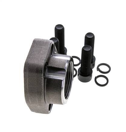 1-1/4'' SAE Flens 3000 psi Blank staal met G1-1/4'' Binnendraad ISO 6162-1