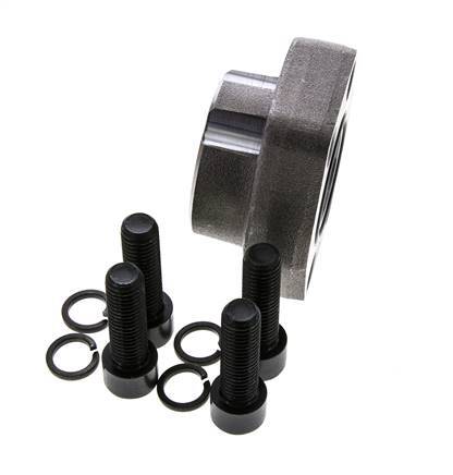 1-1/4'' SAE Flens 3000 psi Blank staal met G1-1/4'' Binnendraad ISO 6162-1